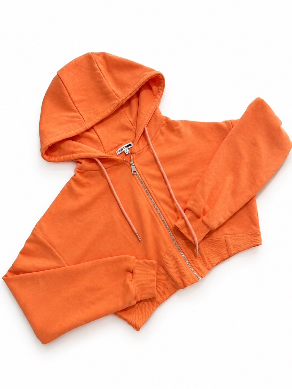 Fashion Nova Orange Zip Hoodie Jacket